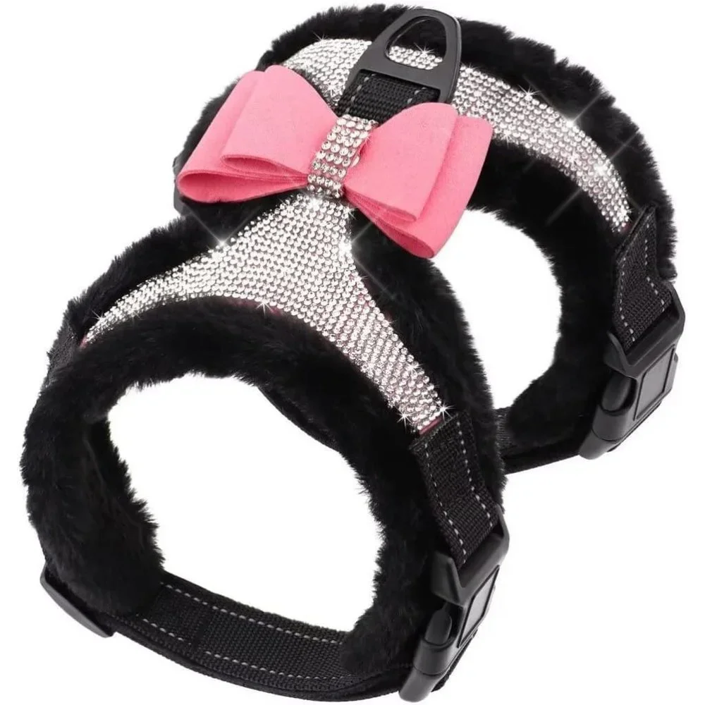 NEW Sparkling Bling Swarovski Crystal Rhinestone Pet Dog Fleece Harness …